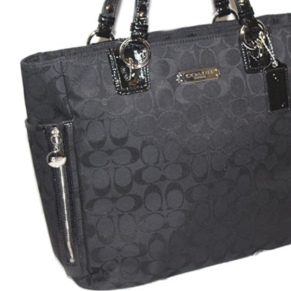 New w/Tag Coach Black Gallery Signature Zip Tote Black 23767 Below $348 Retail - Picture 4 of 5